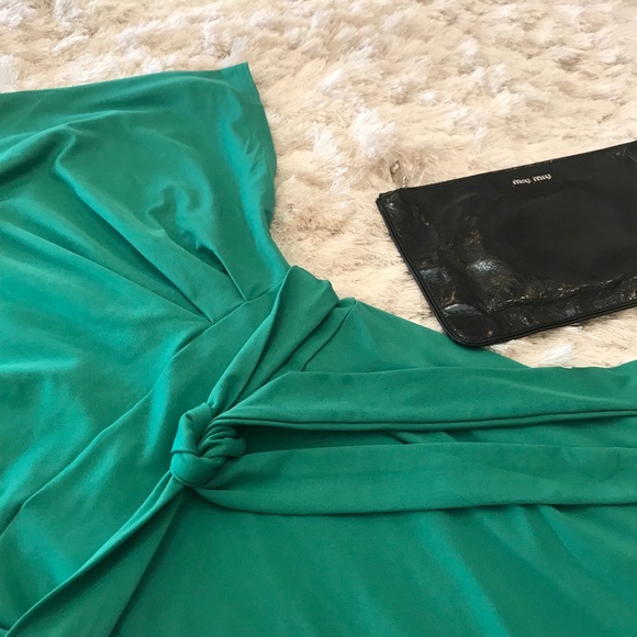 Tie Waist Bodycon Mini Dress Green - Picture 2 of 4